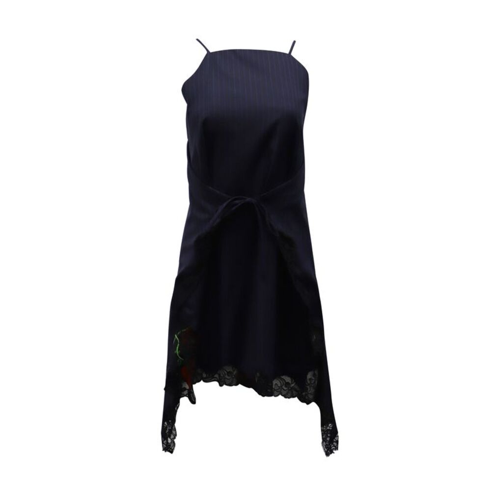 Alexander Wang Roses Pinstripe A-line Apron Dress in Blue Polyester